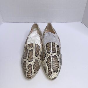 AGL Leather Snakeskin Flats Size US 7.5 EU 38